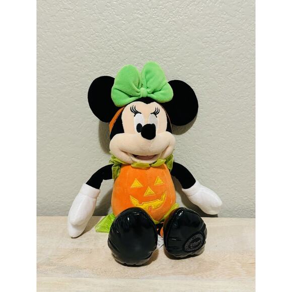 Disney Store Halloween 15” Minnie Mouse In Pumpkin Costume Plush Stuffed Animal - Picture 1 of 6